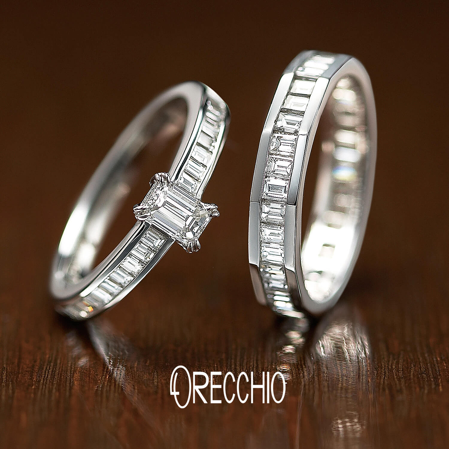 ORECCHIOオレッキオの婚約指輪monacoモナコME-1003と結婚指輪EternityringエタニティリングMT-3001F
