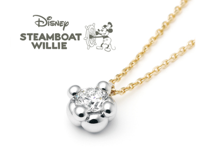 DisneyスチームボートウィリーのネックレスのPetit Pendant Necklaceプチ・ペンダント・ネックレス