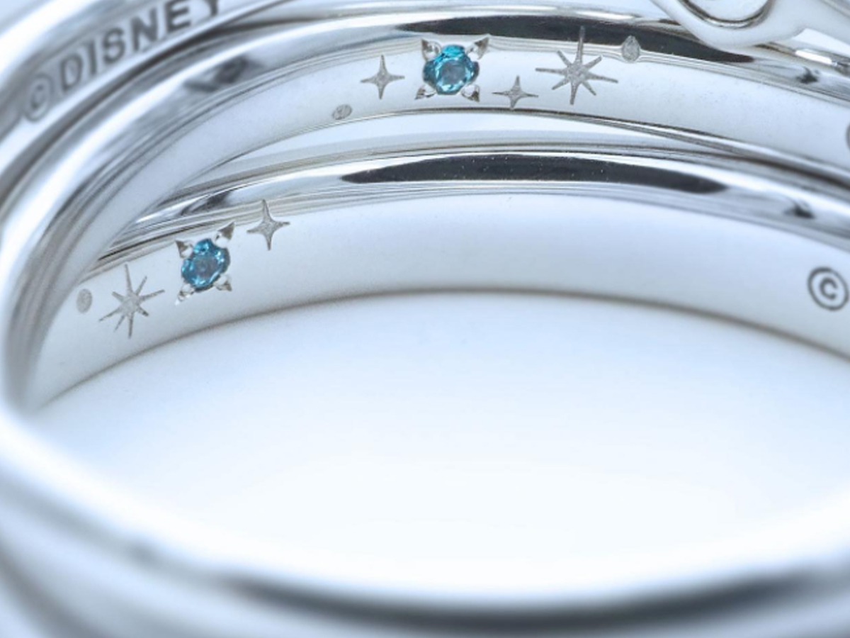 Disney Cinderella2022結婚指輪の内側に青いブルートパーズをセッティング