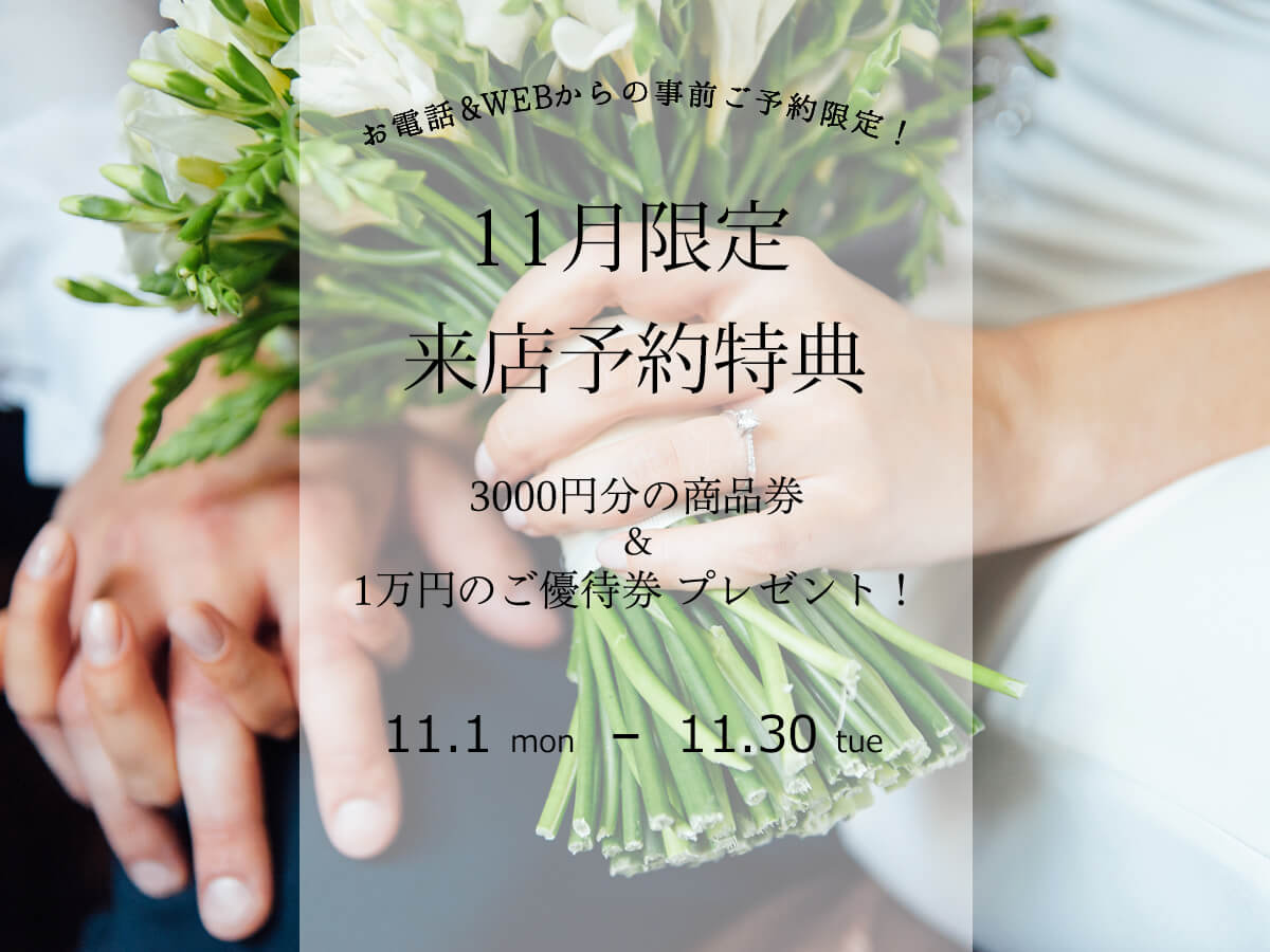 広島県広島広島市福山福山市のVANillAヴァニラの11月の来店予約特典