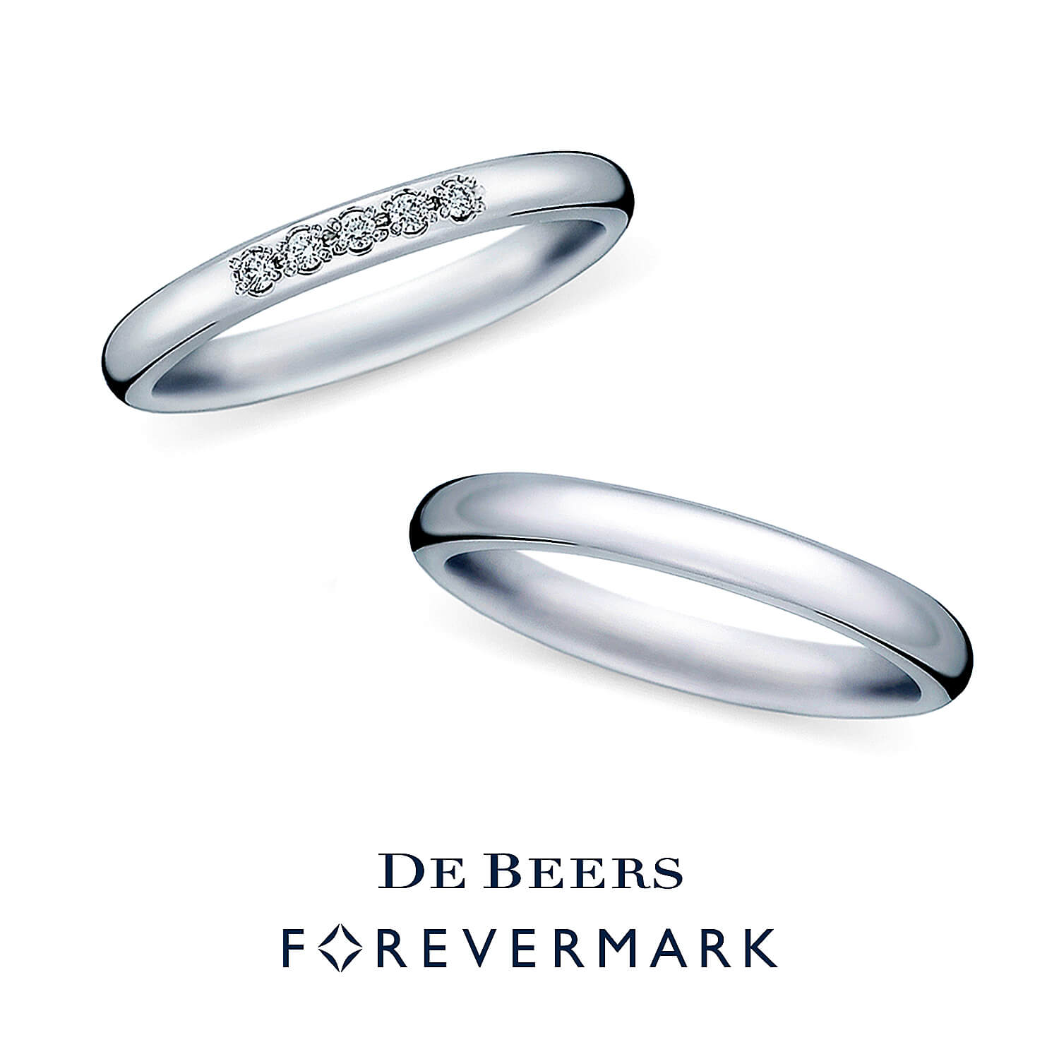 DEBEERSFOREVERMARKデビアスフォーエバーマークの結婚指輪マリッジリングMarriageringの5stoneweddingband5ストーンウェディングバンドとweddingbandウェディングバンド