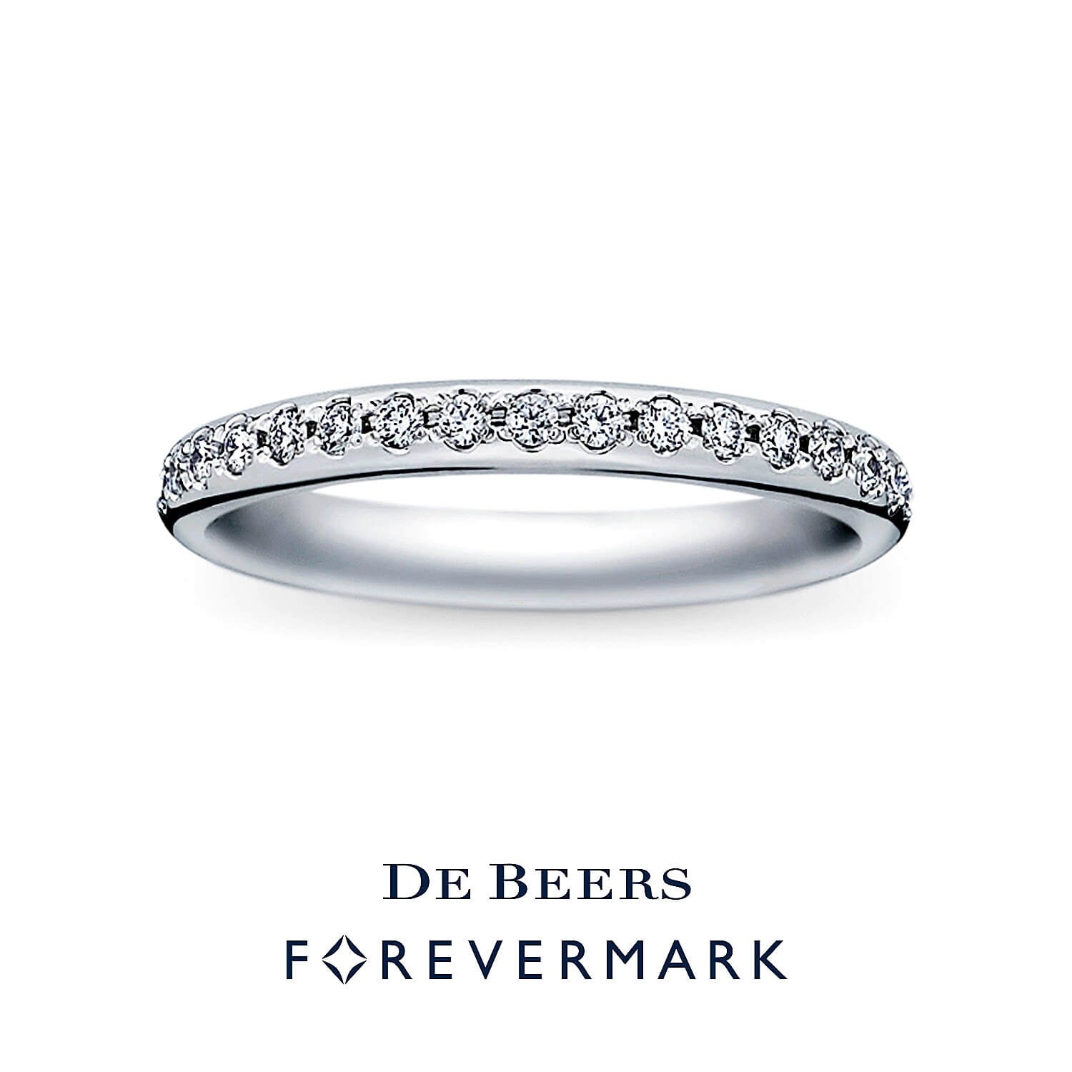 DEBEERSFOREVERMARKデビアスフォーエバーマークの婚約指輪エンゲージリングEngagementringと結婚指輪マリッジリングMarriageringとエタニティリングEternityRingのHalfEternityPavéringハーフエタニティパヴェリング