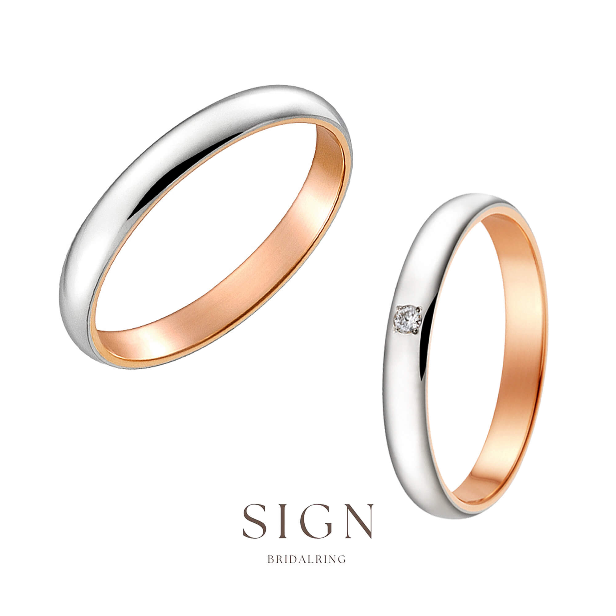 SIGNサインの結婚指輪マリッジリングMarriageringのYou&amp;Meユーアンドミー