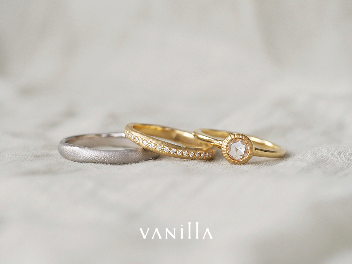 birdsバーズの婚約指輪エンゲージリングEngagementringと結婚指輪マリッジリングMarriageringとセットリングSetring