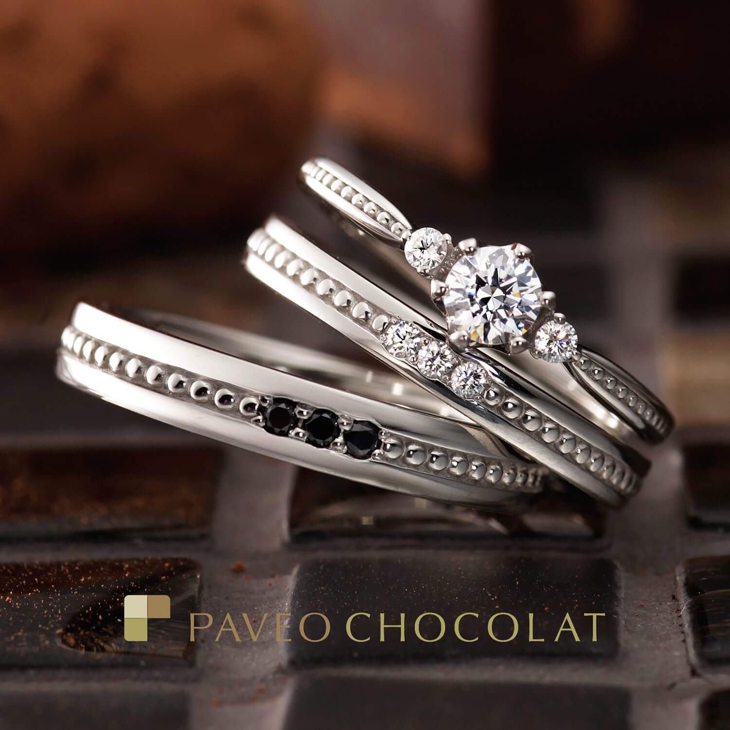 PAVEOCHOCOLATパヴェオショコラの婚約指輪と結婚指輪BLANCHEブランシェ