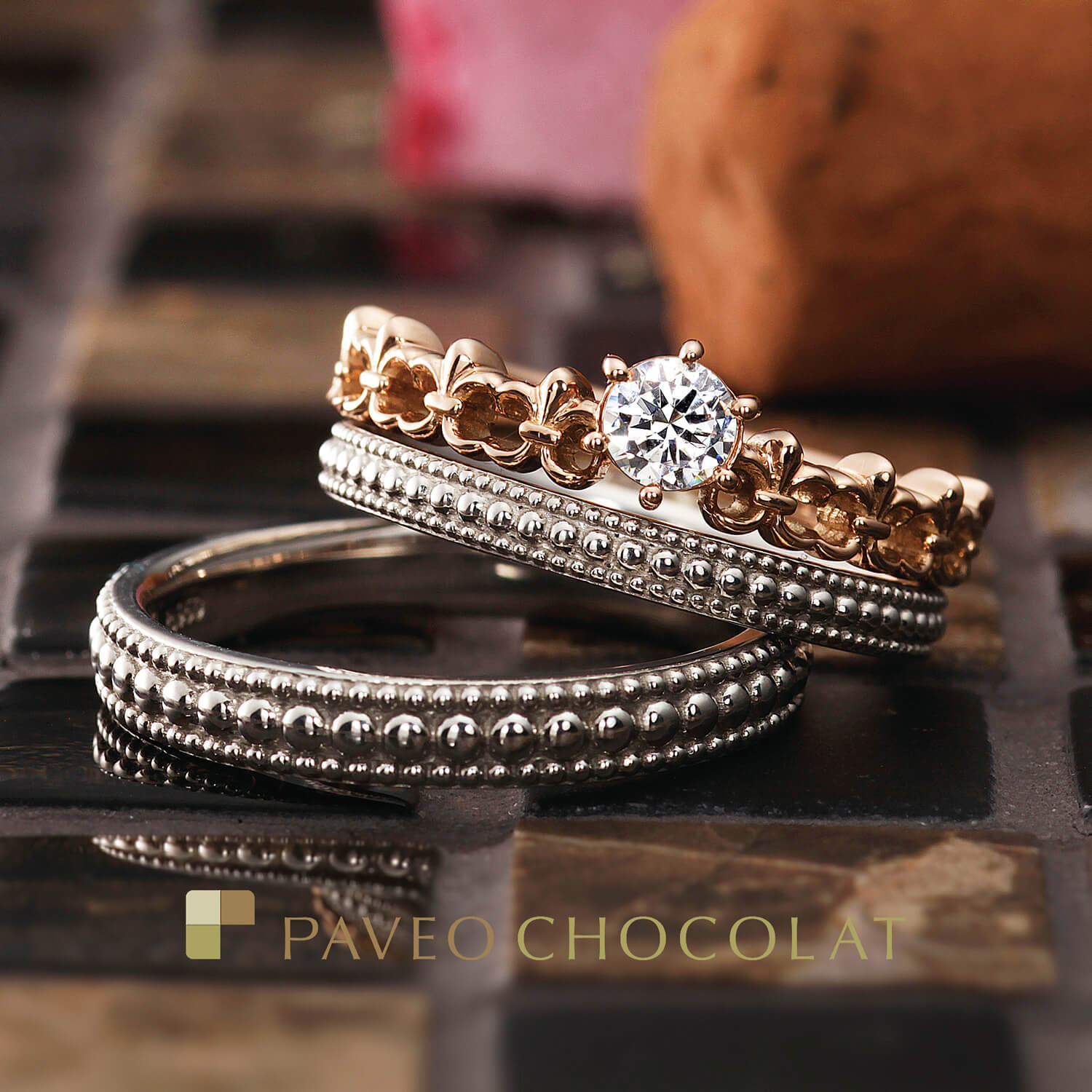 PAVEOCHOCOLATパヴェオショコラの婚約指輪と結婚指輪FONTAINEフォンテーヌ