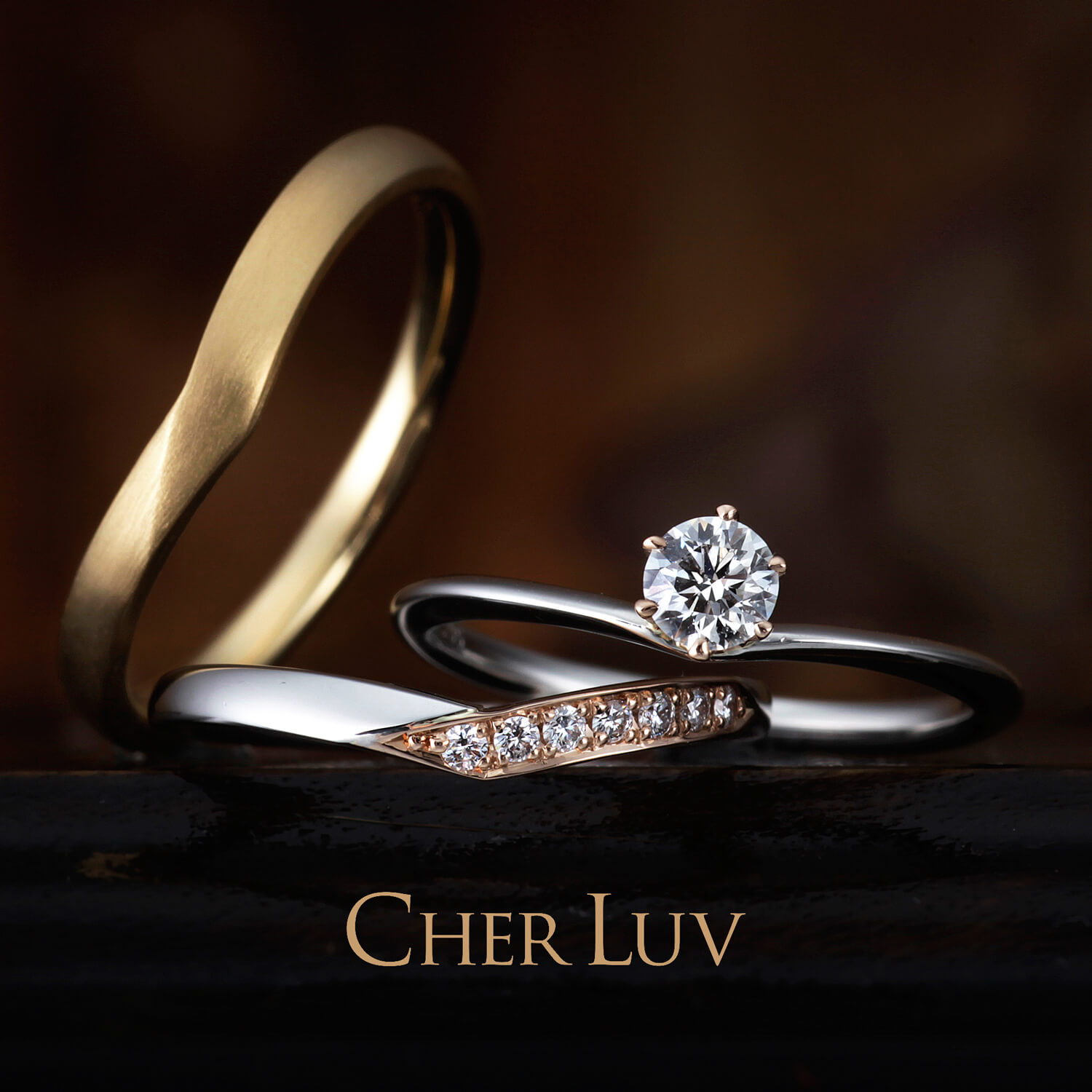 CHERLUVシェールラヴの婚約指輪と結婚指輪GARDENIAガーデニア