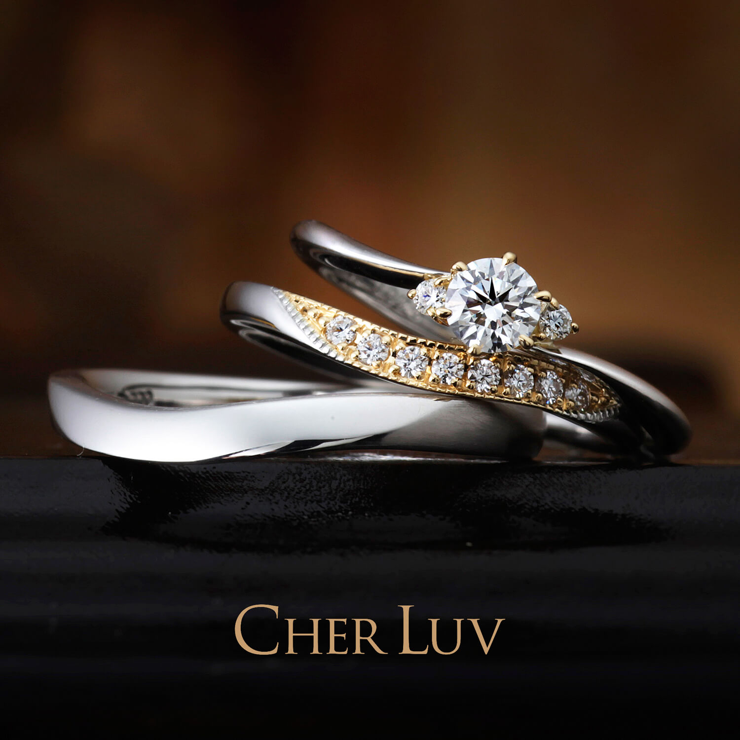 CHERLUVシェールラヴの婚約指輪と結婚指輪GERANIUMゼラニューム