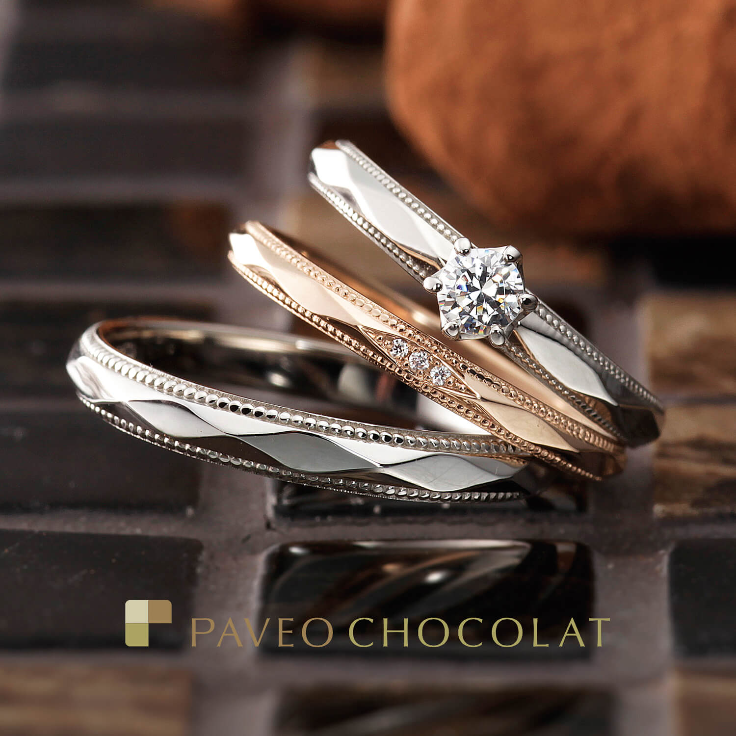 PAVEOCHOCOLATパヴェオショコラの婚約指輪と結婚指輪MATINマタン
