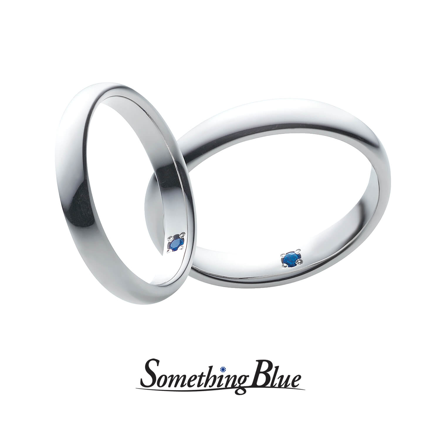 SomethingBlueサムシングブルーの結婚指輪の内側のブルーサファイア