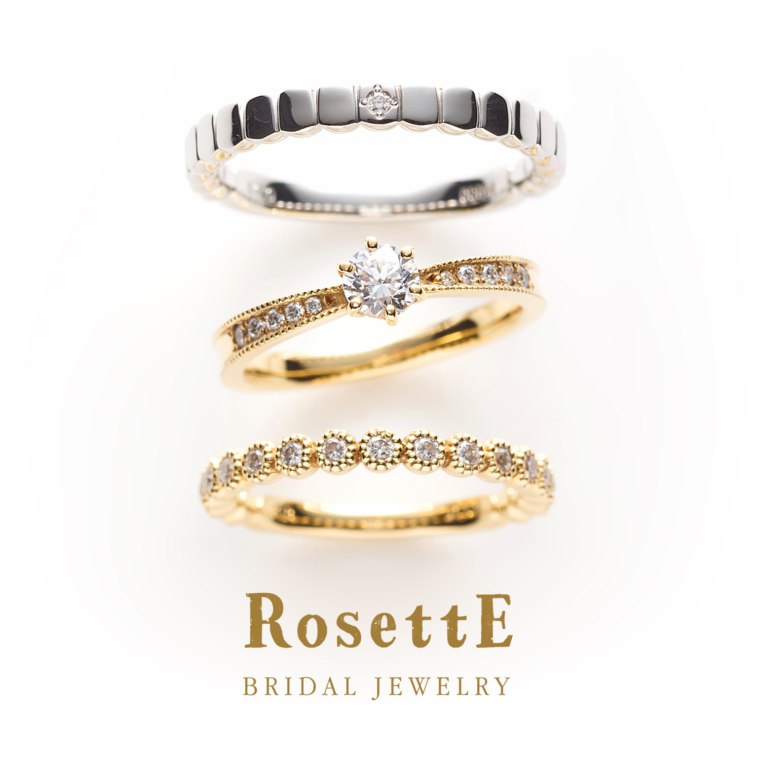 RosettEの婚約指輪と結婚指輪で重ねづけセットリングのSTARRYSKY