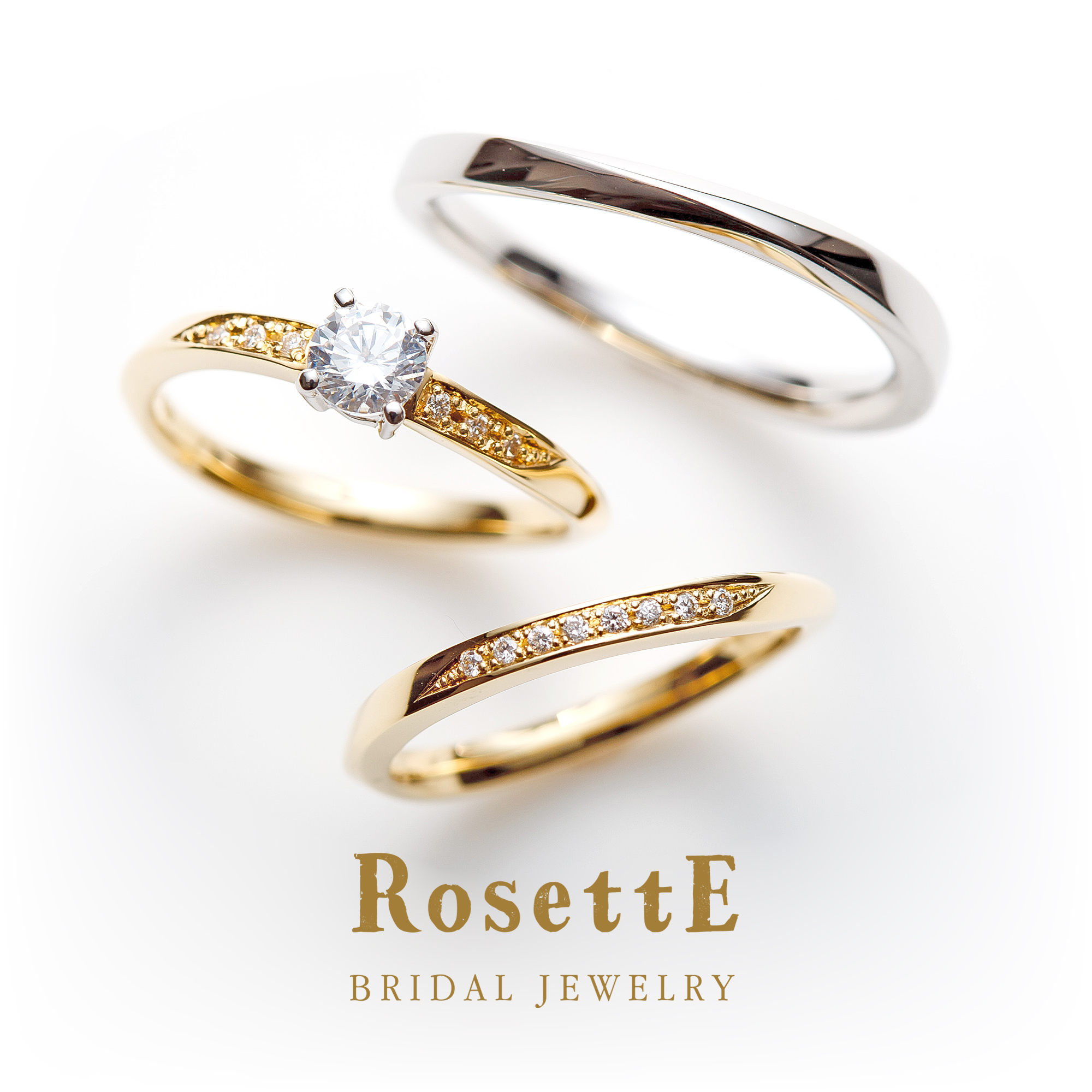 RosettEの婚約指輪と結婚指輪で重ねづけセットリングのBREEZEそよ風