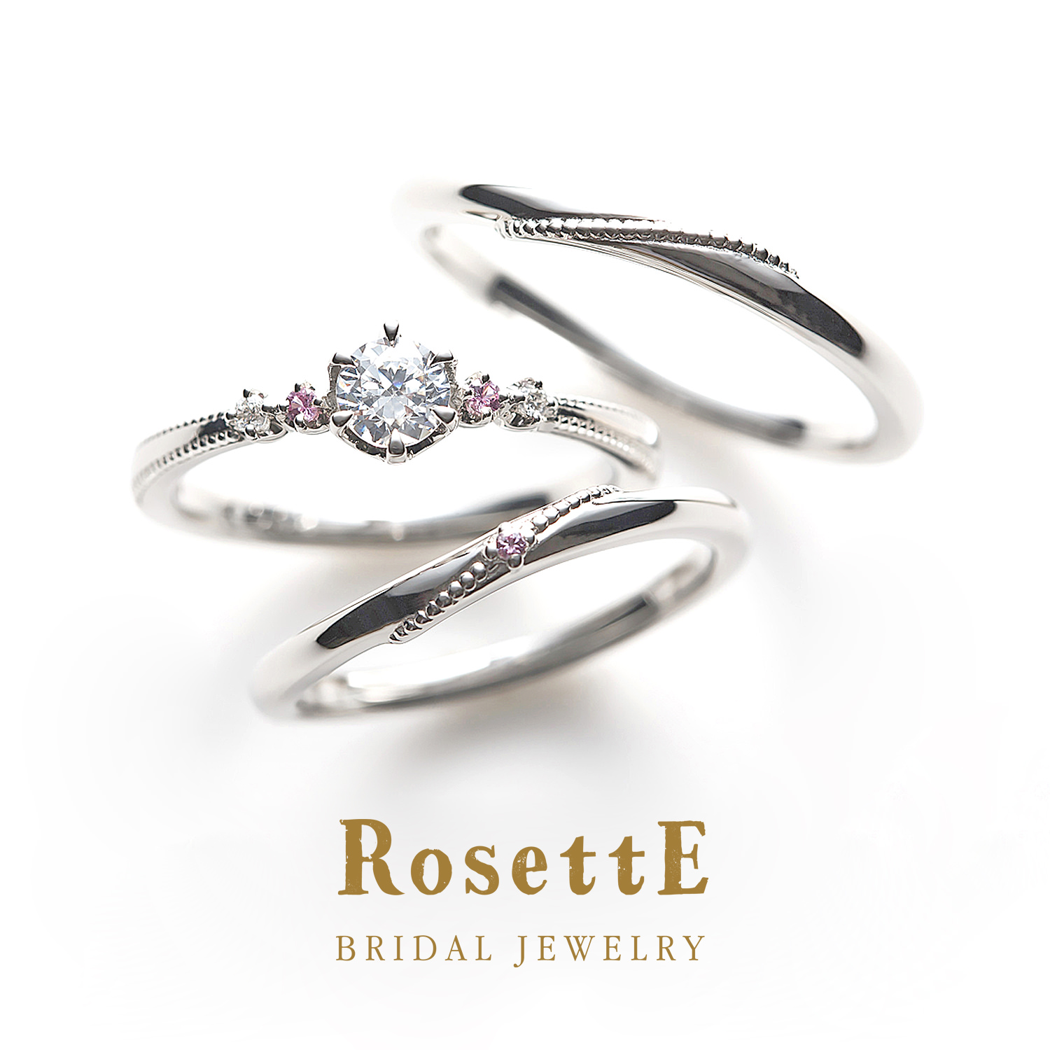 RosettEロゼットの婚約指輪と結婚指輪で重ねづけセットリングのDREAM夢