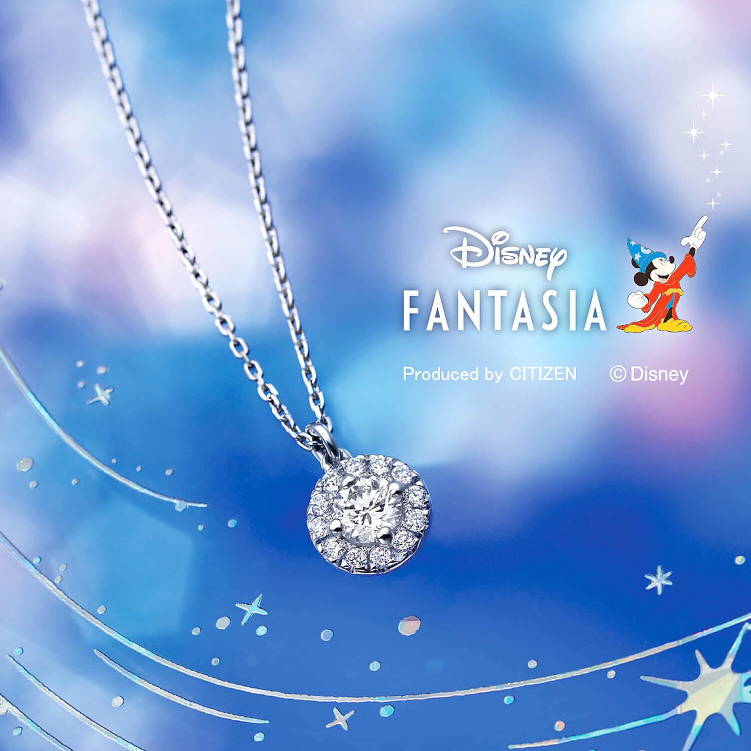 DisneyファンタジアディズニーファンタジアのPetitPendantNecklaceプチペンダントネックレス