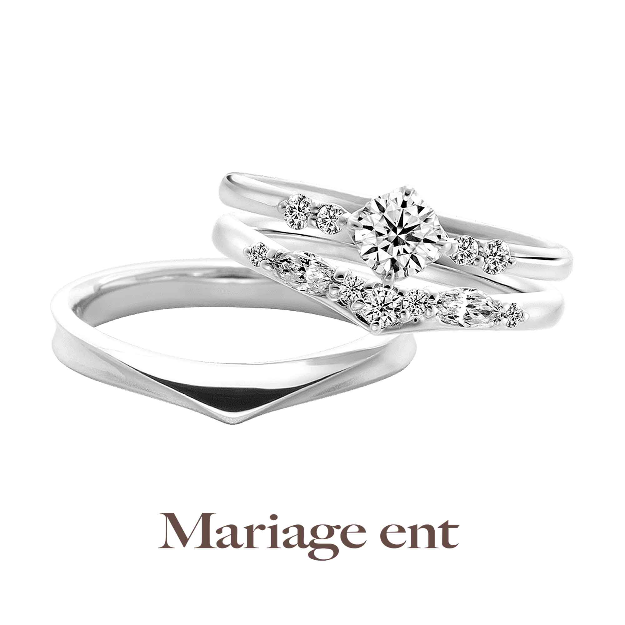 Mariage entマリアージュエントの婚約指輪と結婚指輪のセットリングRond Bonheurロンボヌール