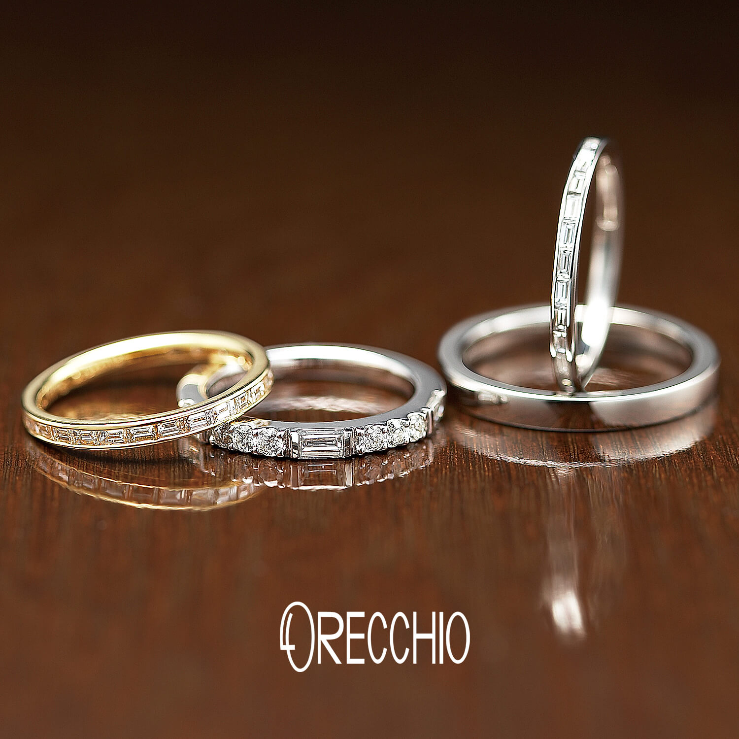 ORECCHIOオレッキオの婚約指輪と結婚指輪sienaシエナSM-2108とSM-2107とsienaシエナSM-2111とEternityringエタニティリングST-3104F