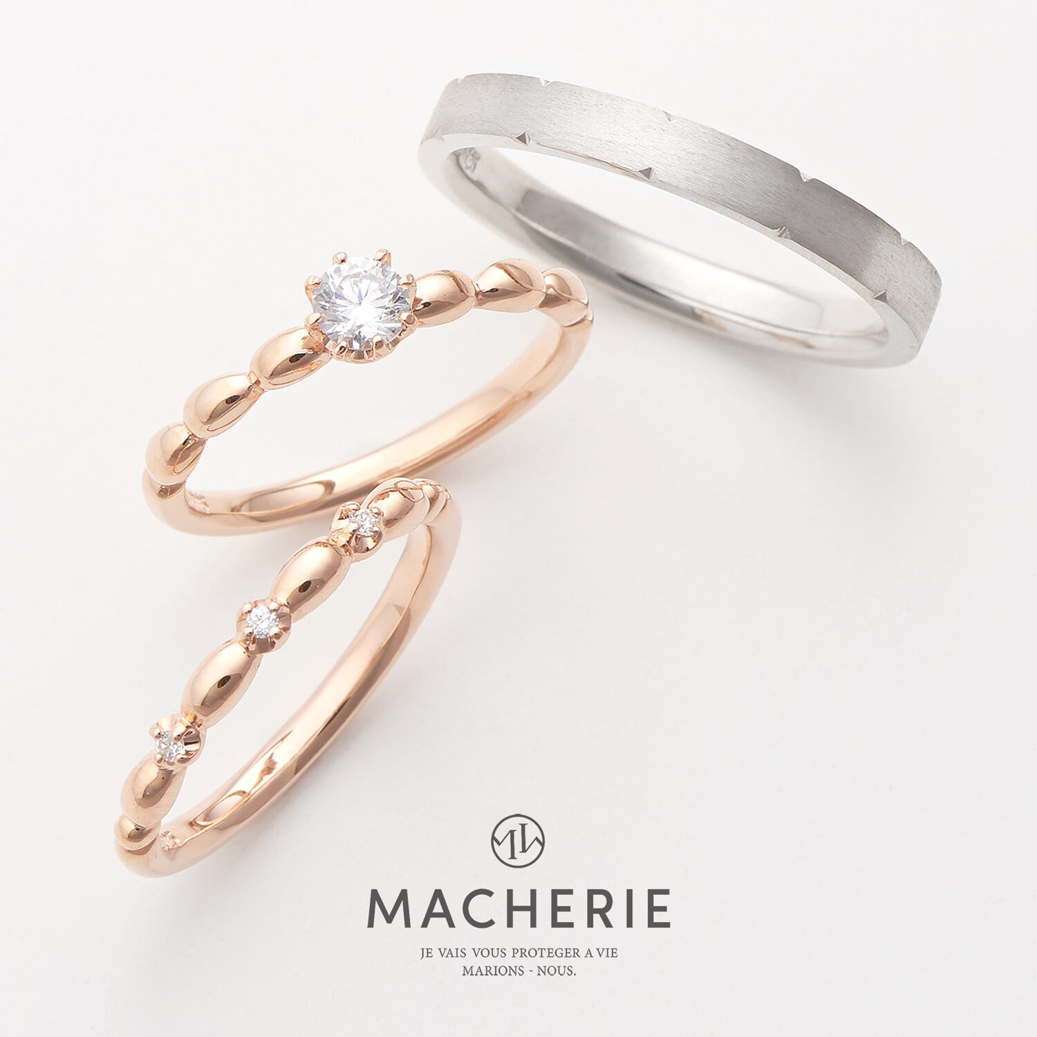 MACHERIEマシェリの婚約指輪と結婚指輪fleurageフルラージュ