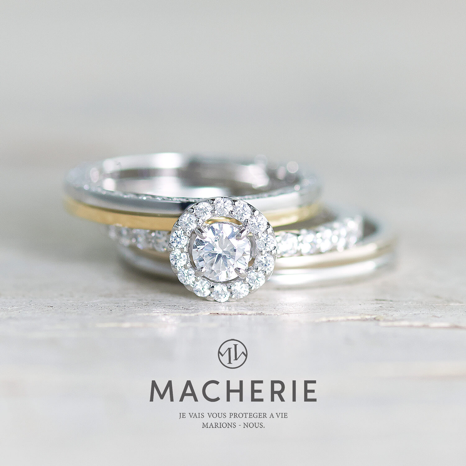 MACHERIEマシェリの婚約指輪joieジョワと結婚指輪vitaヴィータ