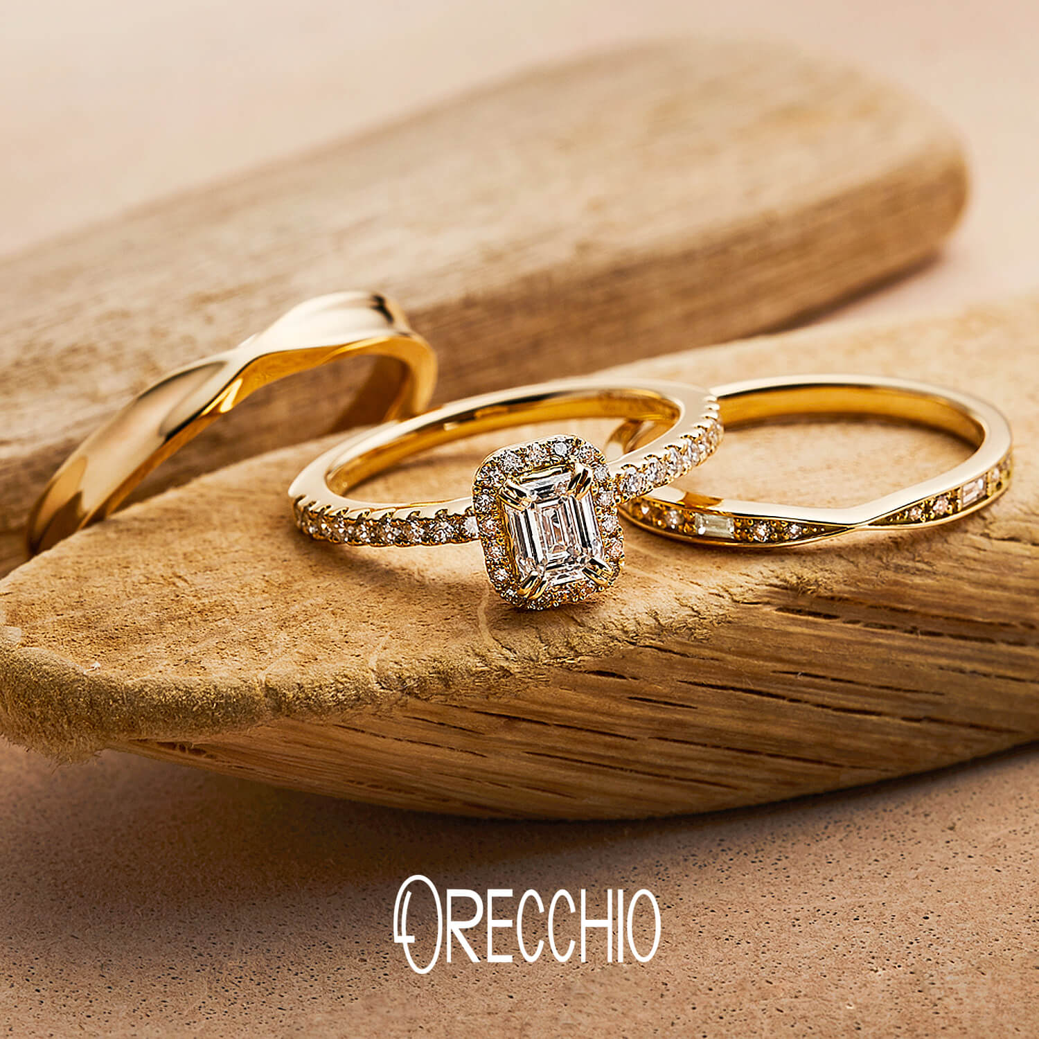ORECCHIOオレッキオの婚約指輪sienaシエナSE-1112と結婚指輪sienaシエナSM-2119とSM-2118