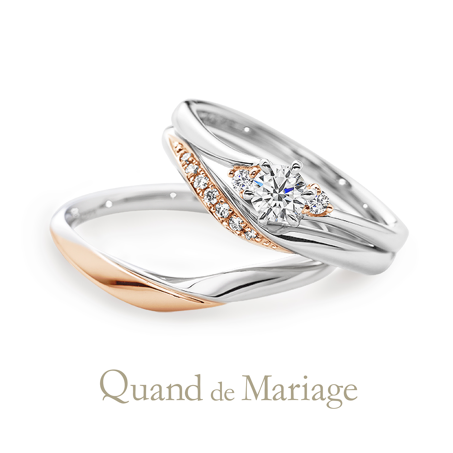 QuanddeMariageのクワンドゥマリアージュの婚約指輪と結婚指輪のセットリングでSetringのSanteのサンテ