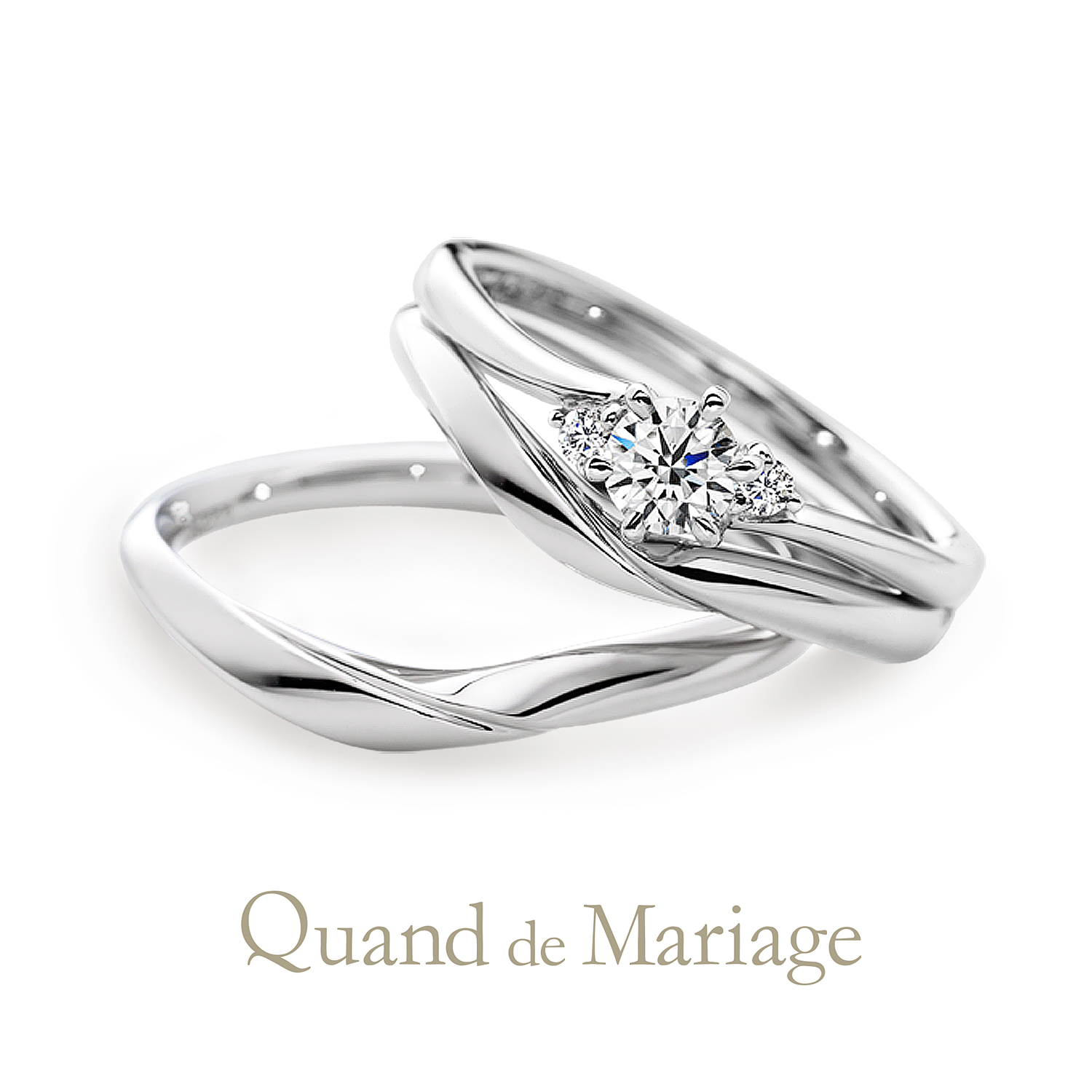 QuanddeMariageのクワンドゥマリアージュの婚約指輪と結婚指輪のセットリングでSetringのSanteのサンテ