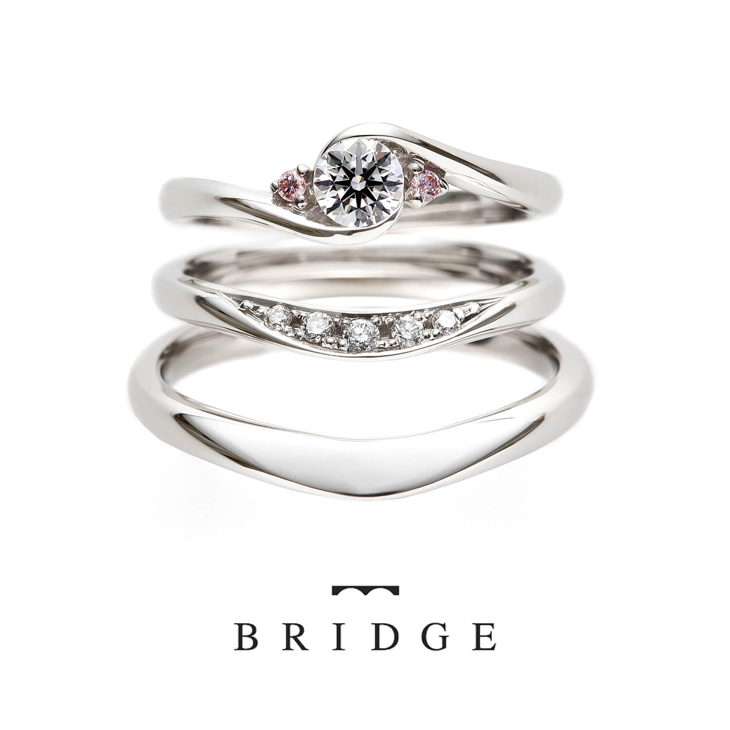 BRIDGEブリッジの婚約指輪RoseGarden薔薇のアーチと結婚指輪RoseDewライオンの橋