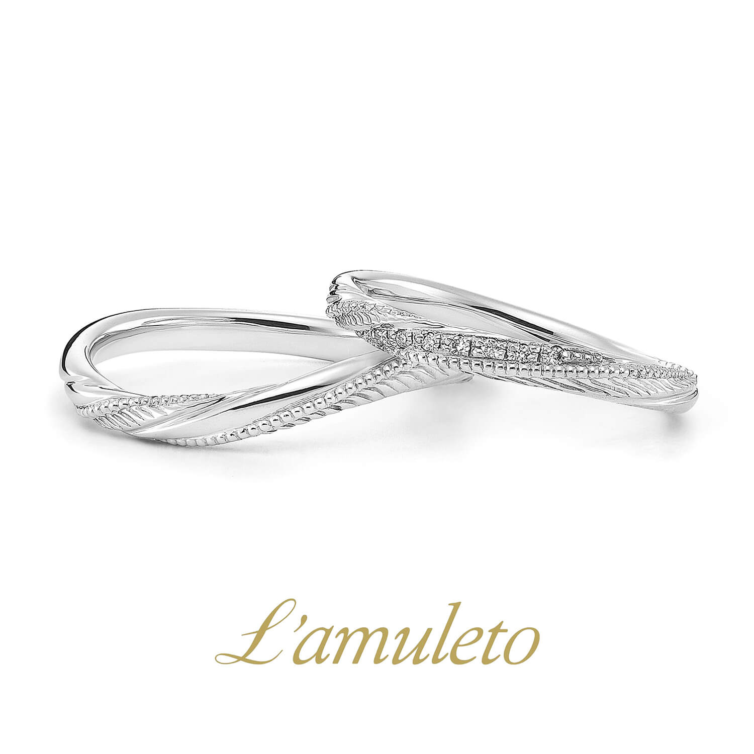 L'amuletoラムレートの結婚指輪DuePennaドゥエペンナ