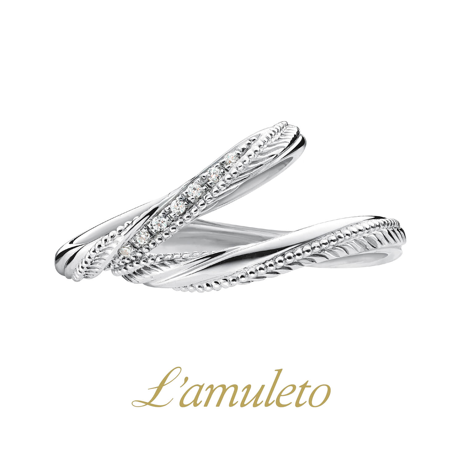 L'amuletoラムレートの結婚指輪DuePennaドゥエペンナ