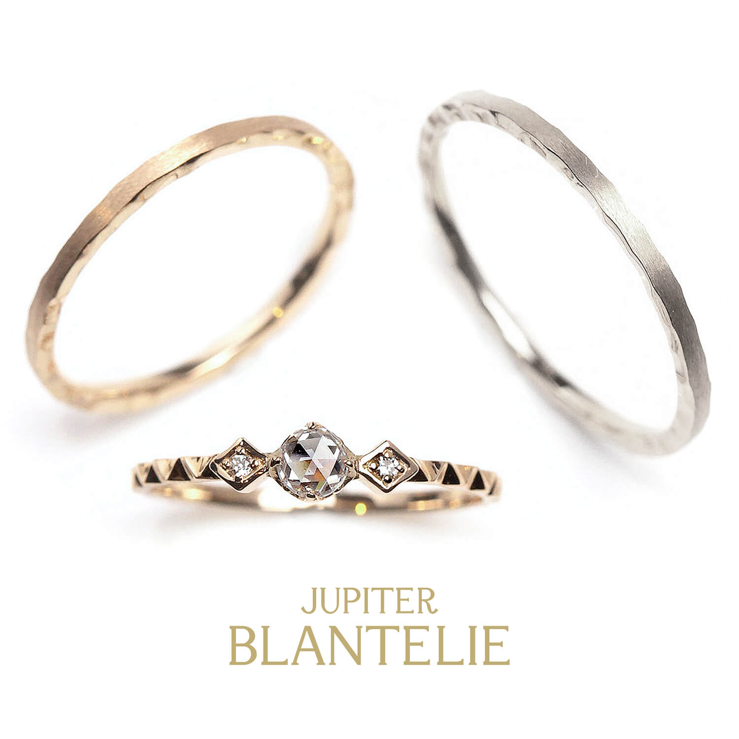 JUPITERBLANTELIEジュピターブラントリエの婚約指輪roseblancheロゼブランシュと結婚指輪paveパヴェ