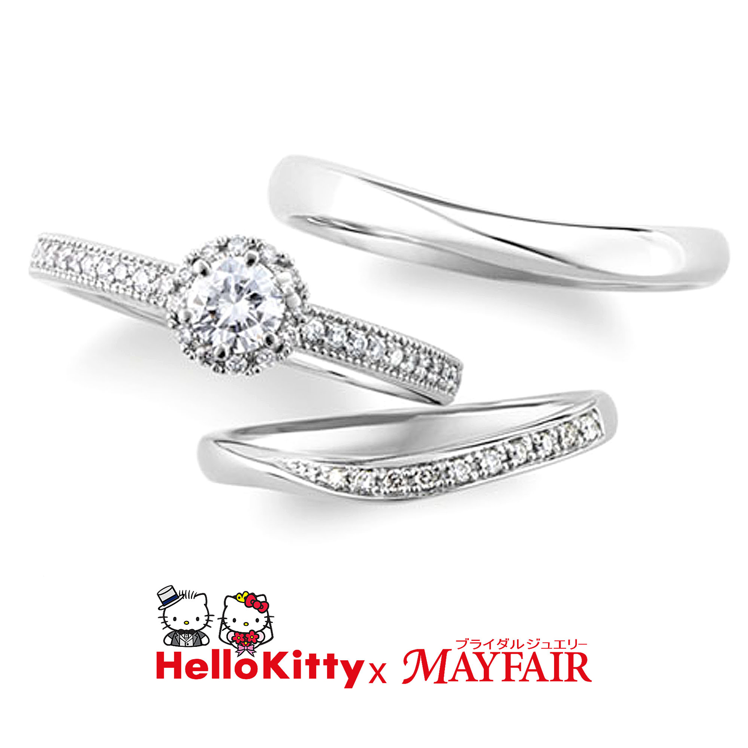 HelloKitty×MAYFAIRハローキティ×メイフェアの婚約指輪と結婚指輪GardensKEWキューガーデン
