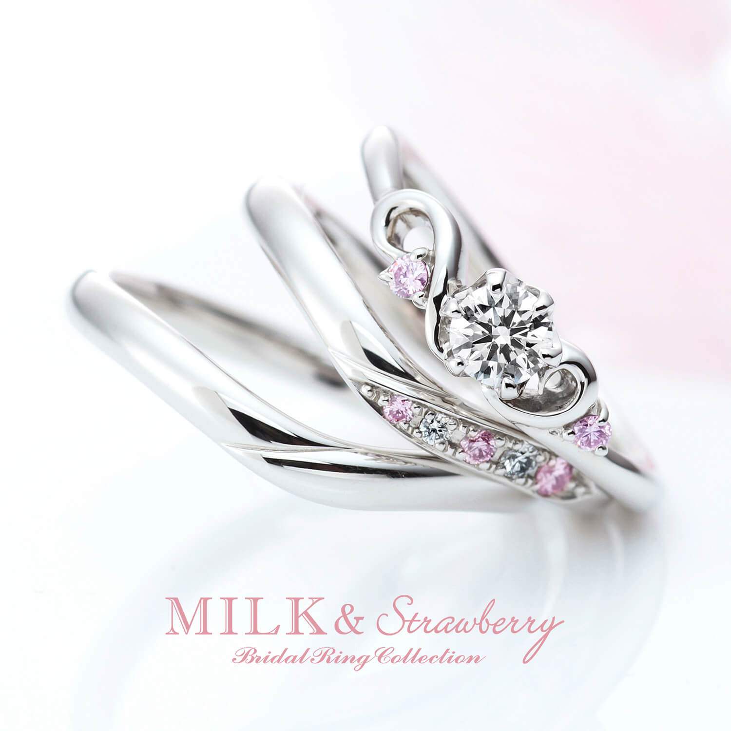 MILK＆Strawberryミルク＆ストロベリーの婚約指輪OPENINGオープニングと結婚指輪INTERLUDEインタールード