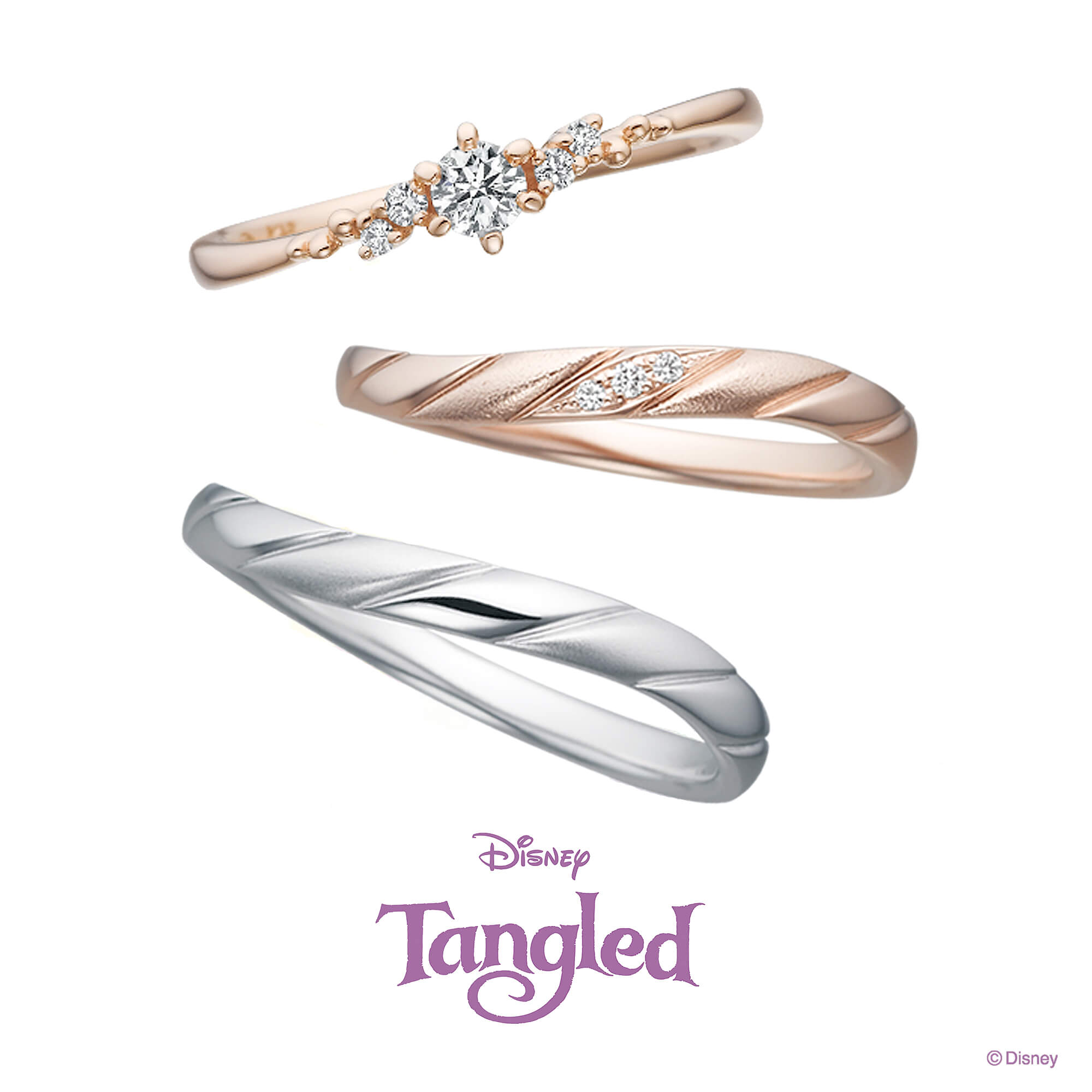 Disneyラプンツェルディズニーラプンツェルの婚約指輪と結婚指輪BestdayEver史上最高の日