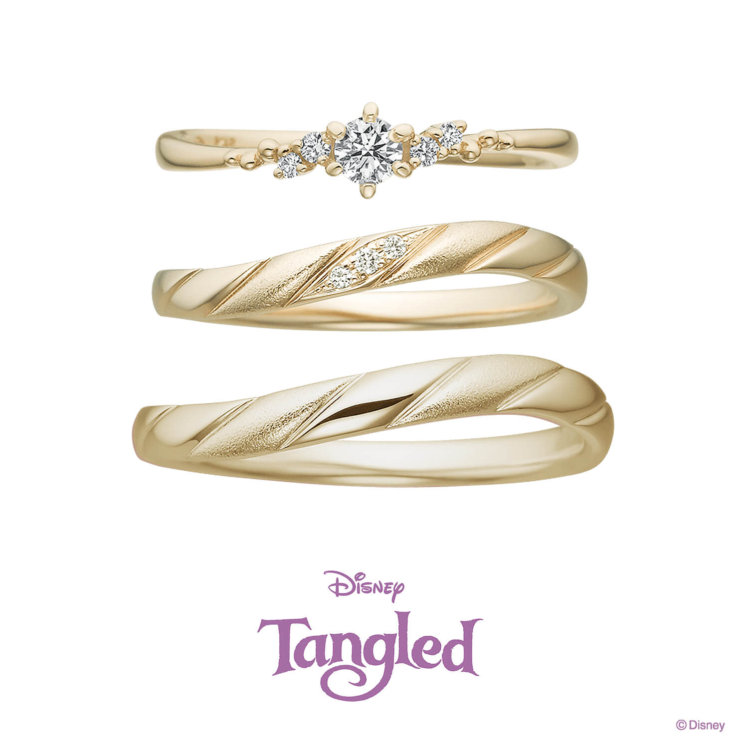 Disneyラプンツェルディズニーラプンツェルの婚約指輪と結婚指輪BestdayEver史上最高の日