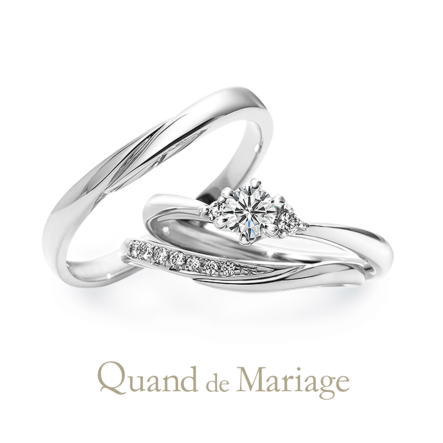 QuanddeMariageのクワンドゥマリアージュの婚約指輪と結婚指輪のセットリングでSetringのAngeのアンジュ