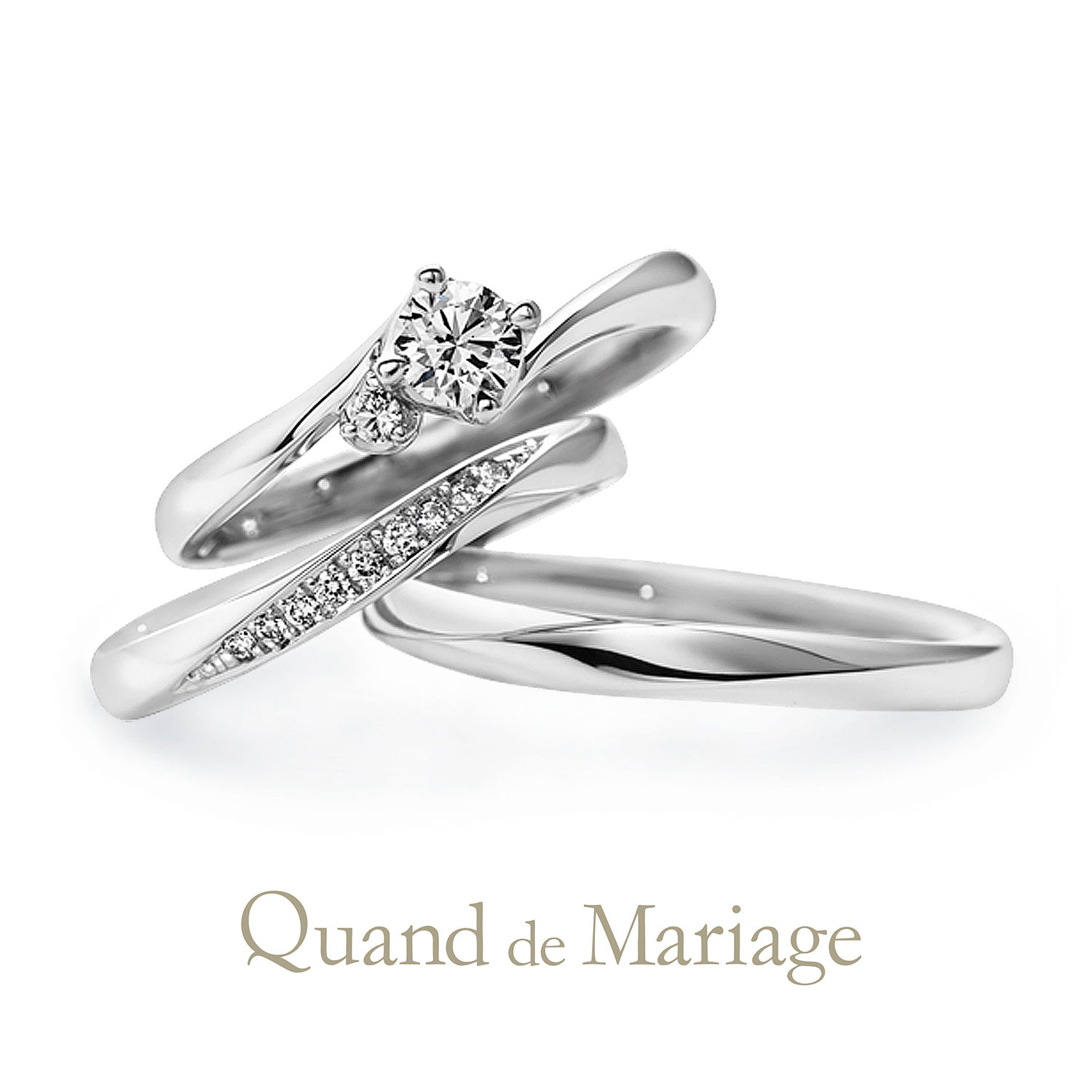 QuanddeMariageのクワンドゥマリアージュの婚約指輪と結婚指輪のセットリングでSetringのDouxbriseのドゥブリーズ