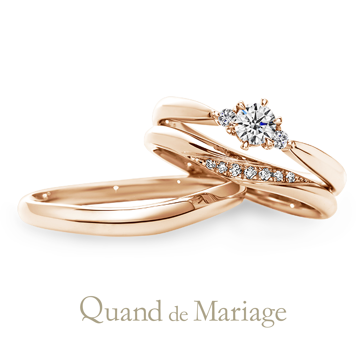 QuanddeMariageのクワンドゥマリアージュの婚約指輪と結婚指輪のセットリングでSetringのRaffineのラフィネ