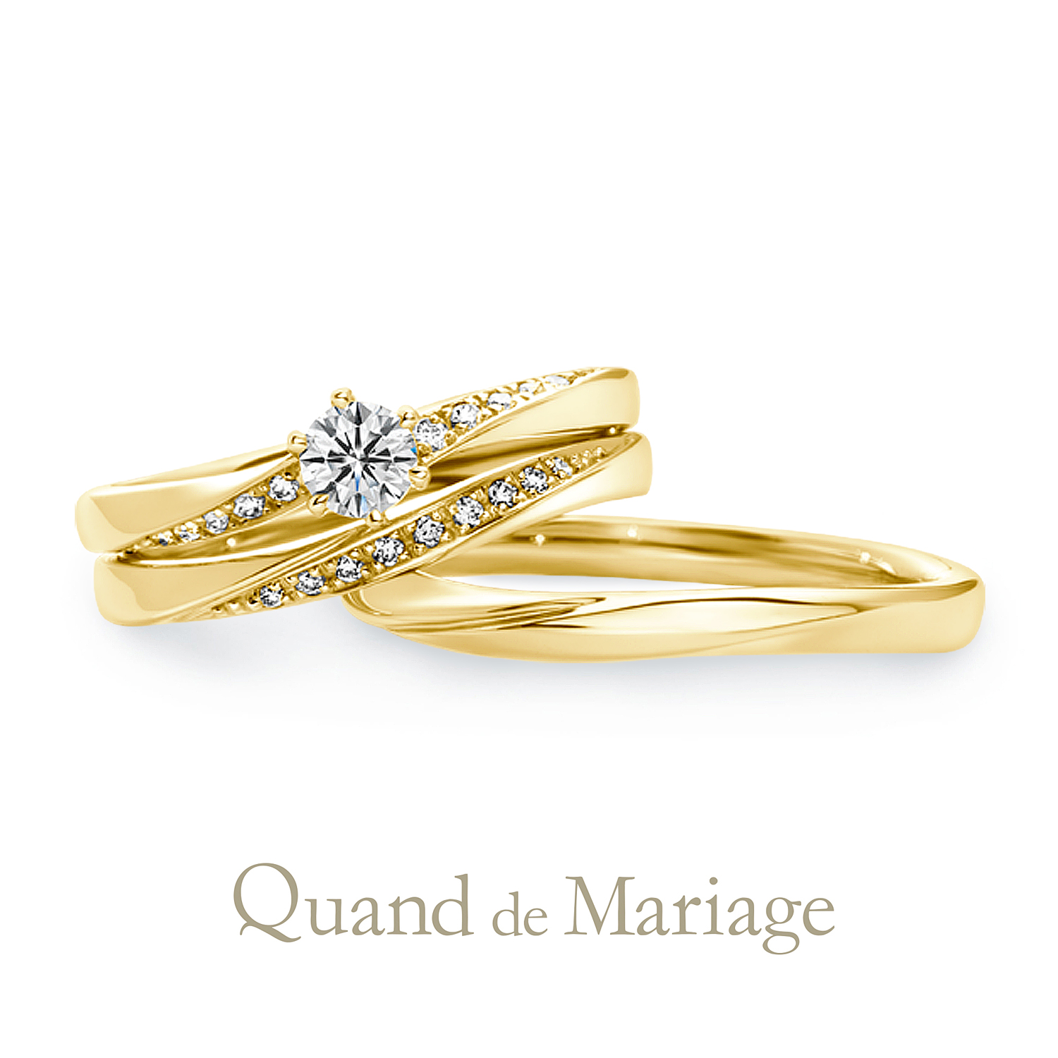 QuanddeMariageのクワンドゥマリアージュの婚約指輪と結婚指輪のセットリングでSetringのToujoursensembleのトゥジュールアンサンブル