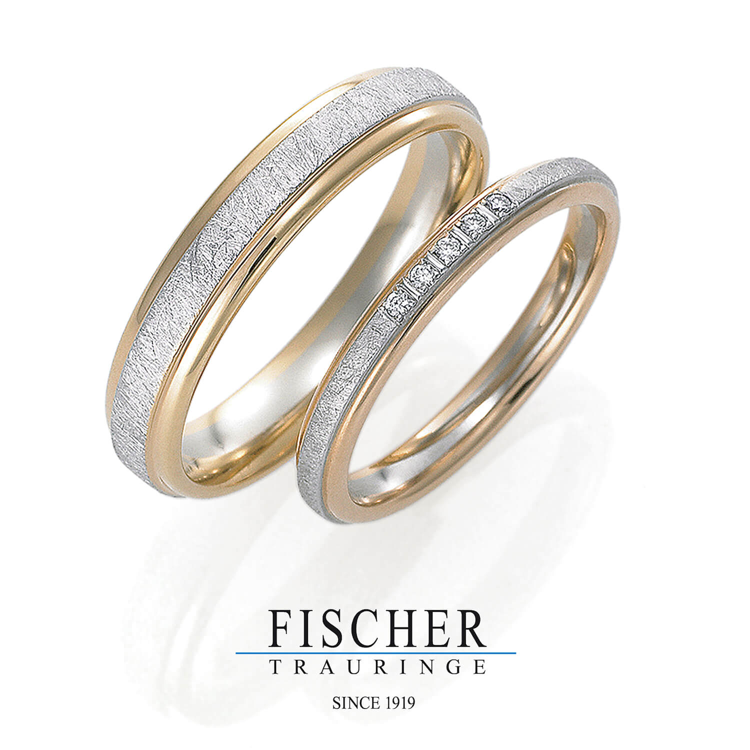 FISCHERフィッシャーの結婚指輪でWeddingRingウェディングリング9750276-025D5と9650067-040