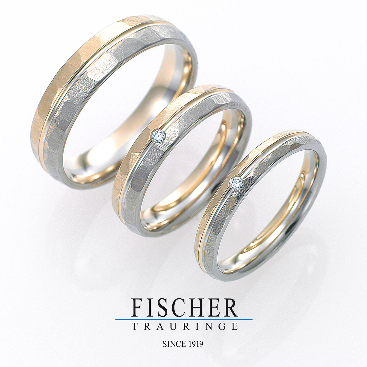 FISCHERフィッシャーの結婚指輪でWeddingRingウェディングリング9750370-025と9650370-030