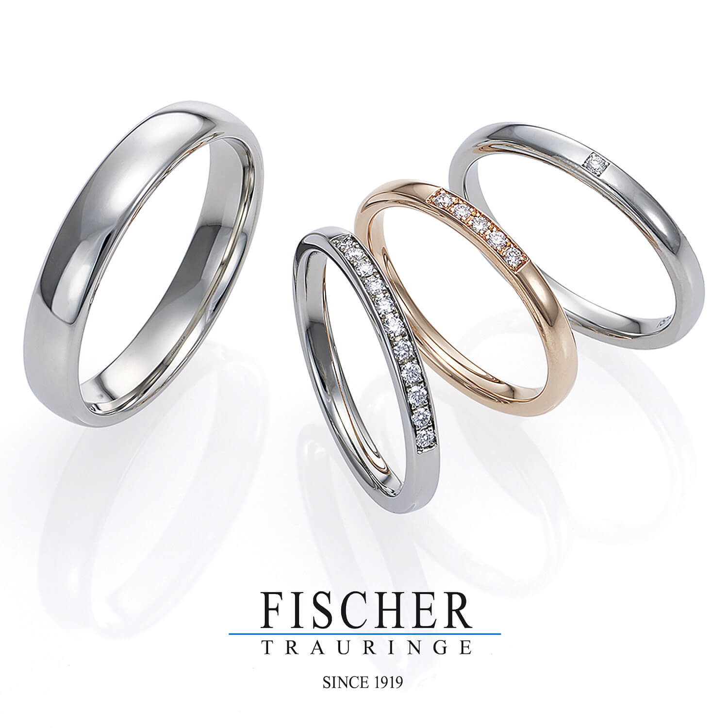 FISCHERフィッシャーの結婚指輪でWeddingRingウェディングリング9750379-020D1と9650379-040