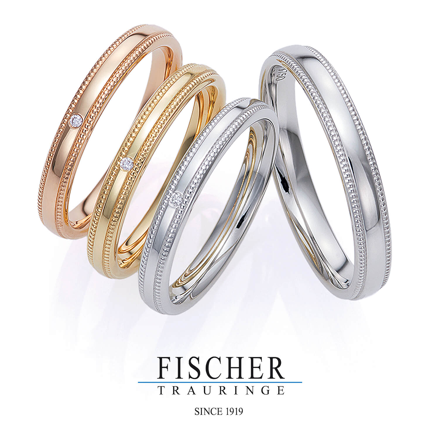 FISCHERフィッシャーの結婚指輪でWeddingRingウェディングリング9750882-026と9650882-030