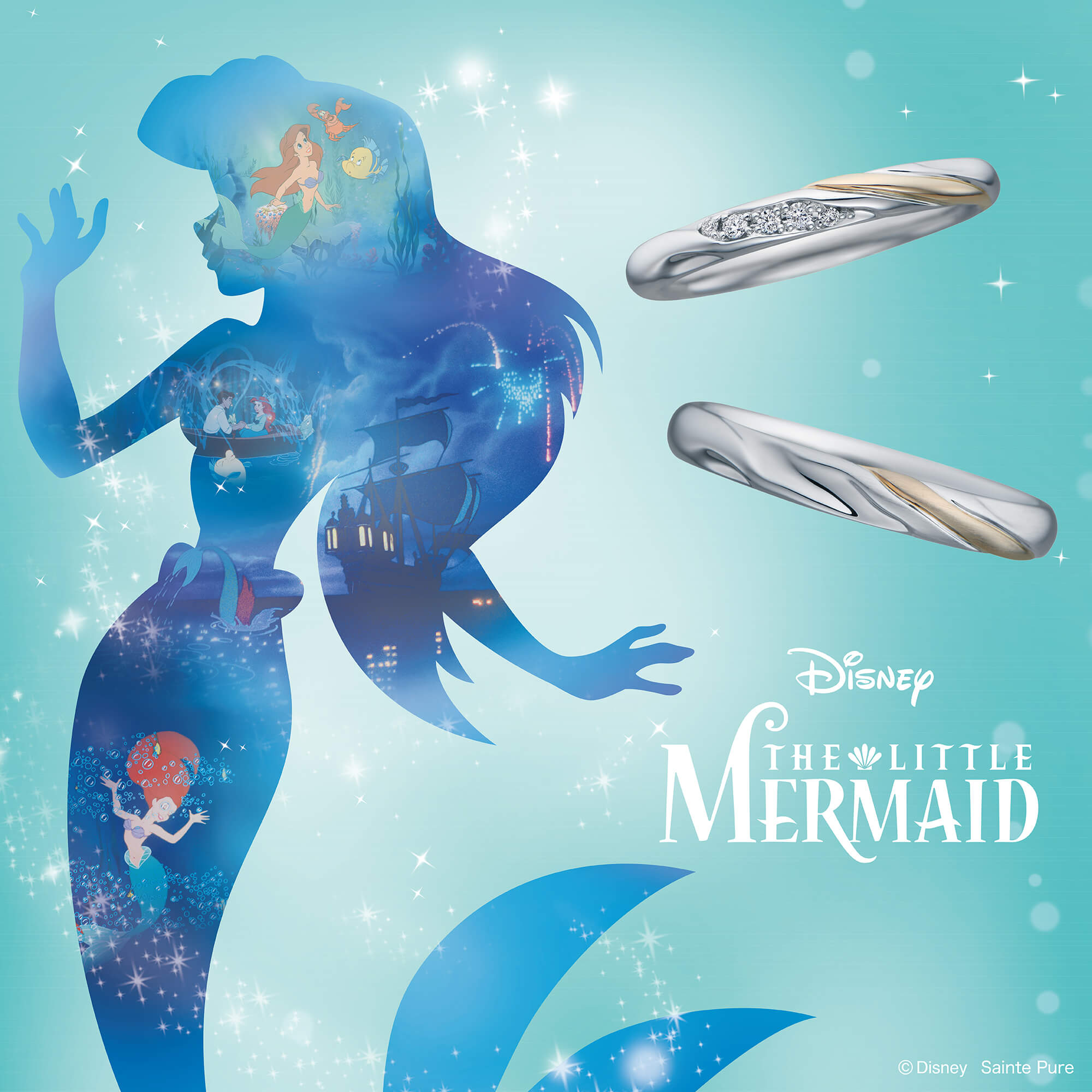 DisneyTHELITTLEMERMAIDディズニーリトルマーメイドの結婚指輪マリッジリングMarriageringのDreamingMermaidドリーミングマーメイド