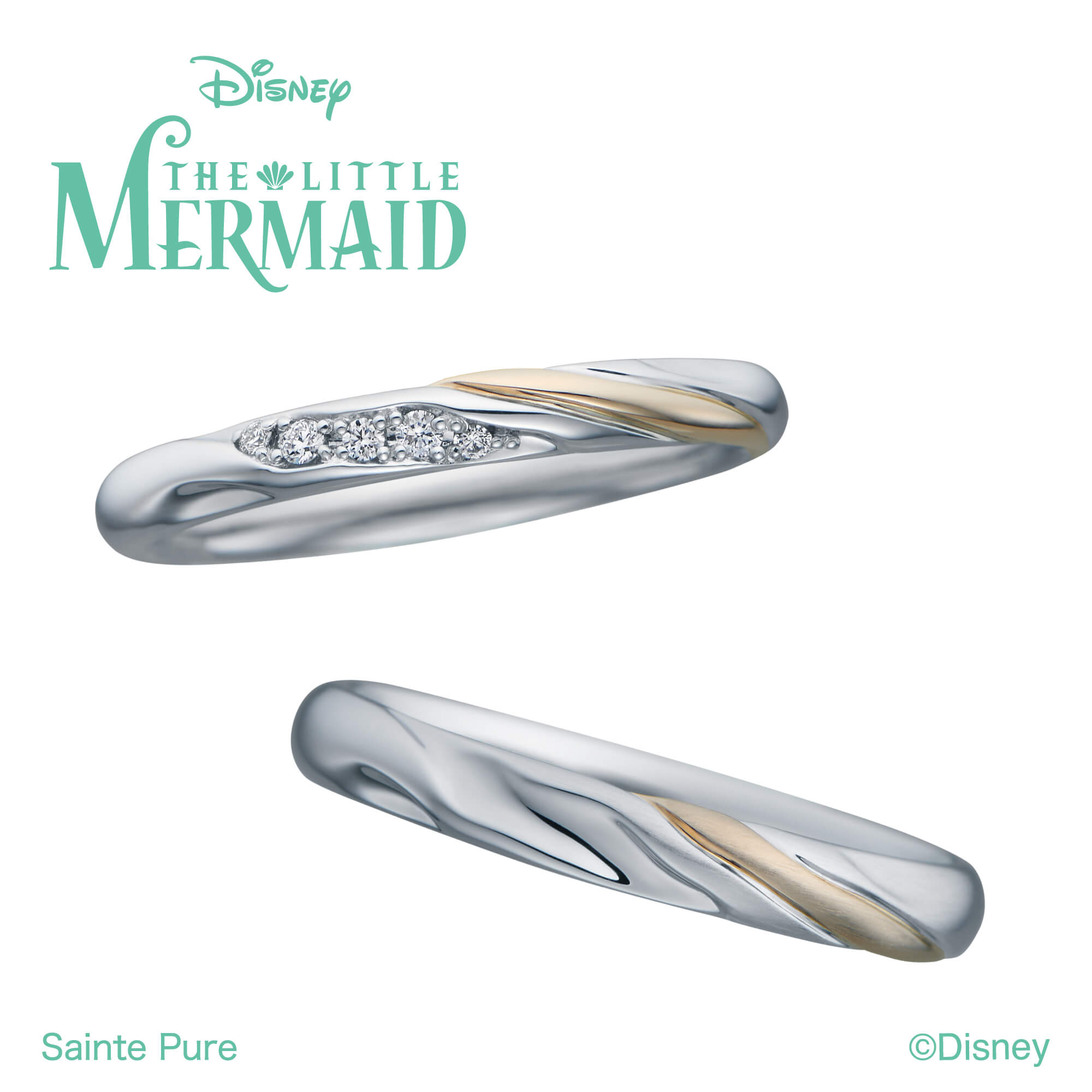 DisneyTHELITTLEMERMAIDディズニーリトルマーメイドの結婚指輪マリッジリングMarriageringのDreamingMermaidドリーミングマーメイド