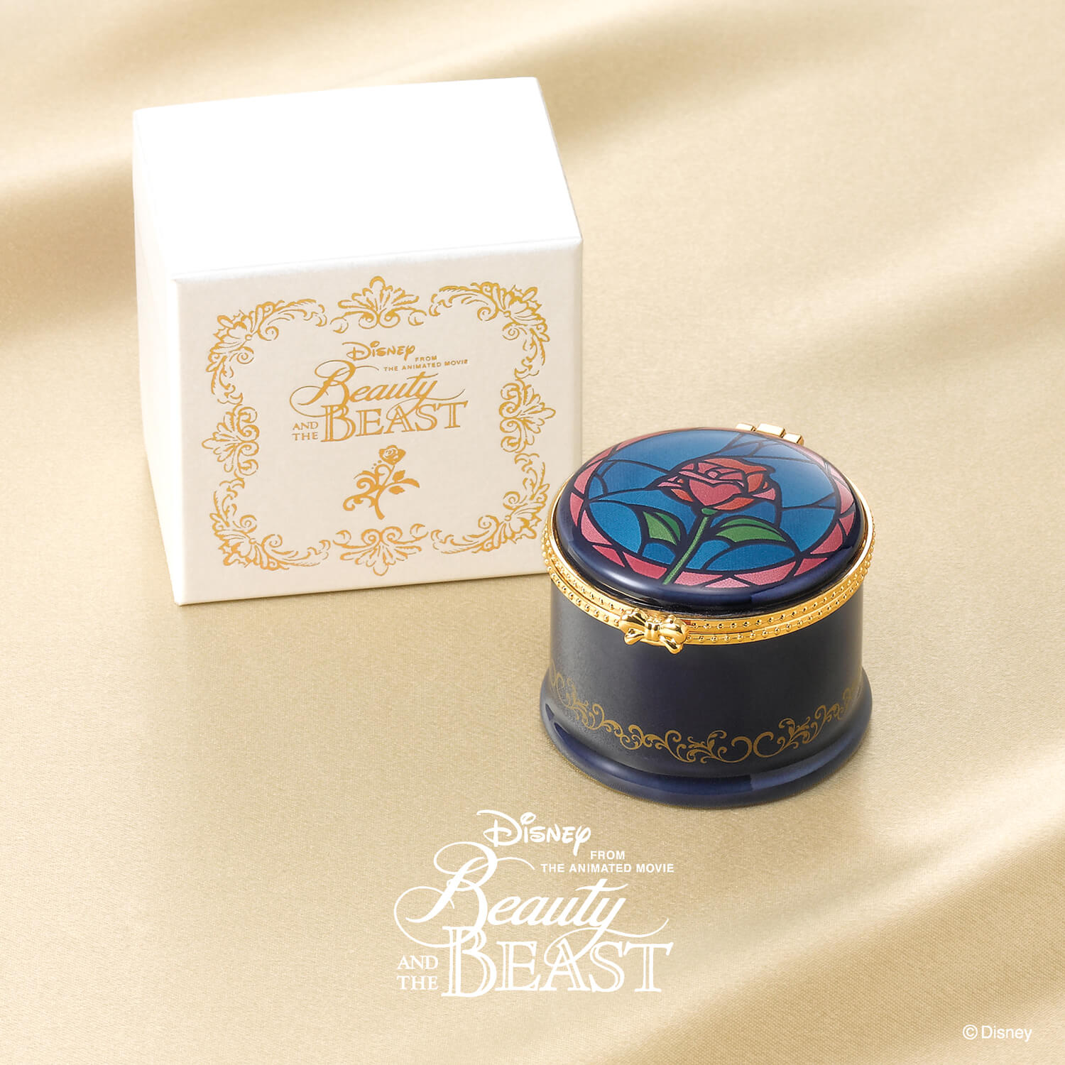 婚約指輪エンゲージリングEngagementringのDisneyBeautyANDTHEBEASTディズニービューティーアンドザビーストの美女と野獣のブライダルコレクションのBe Attractedのビー・アトラクテッドのエンゲージリング専用ケース