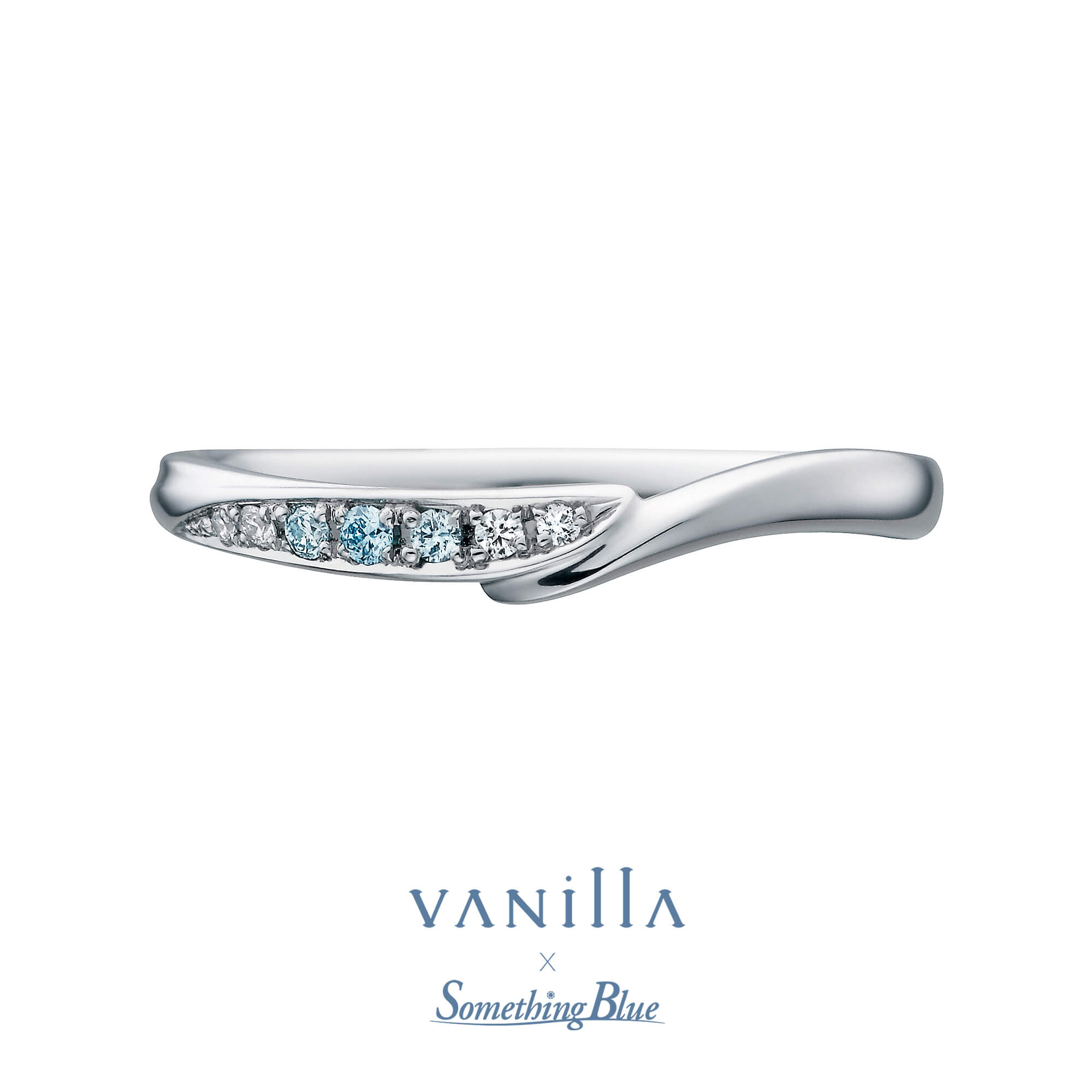 VANillA×SomethingBlueヴァニラ×サムシングブルーの結婚指輪マリッジリングMarriageringのCasablancaカサブランカのブルーダイヤモンドのアレンジ