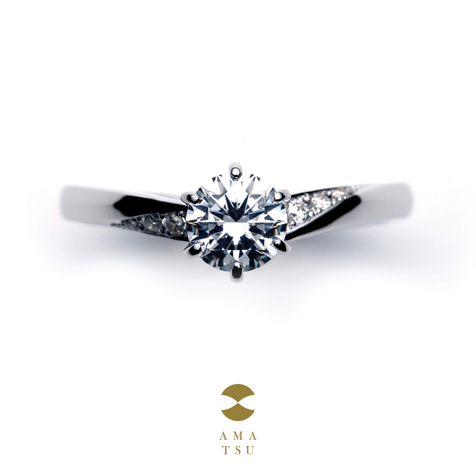 AMATSUアマツの婚約指輪エンゲージリングEngagementringのAMT–E–10/50の羽haneハネ