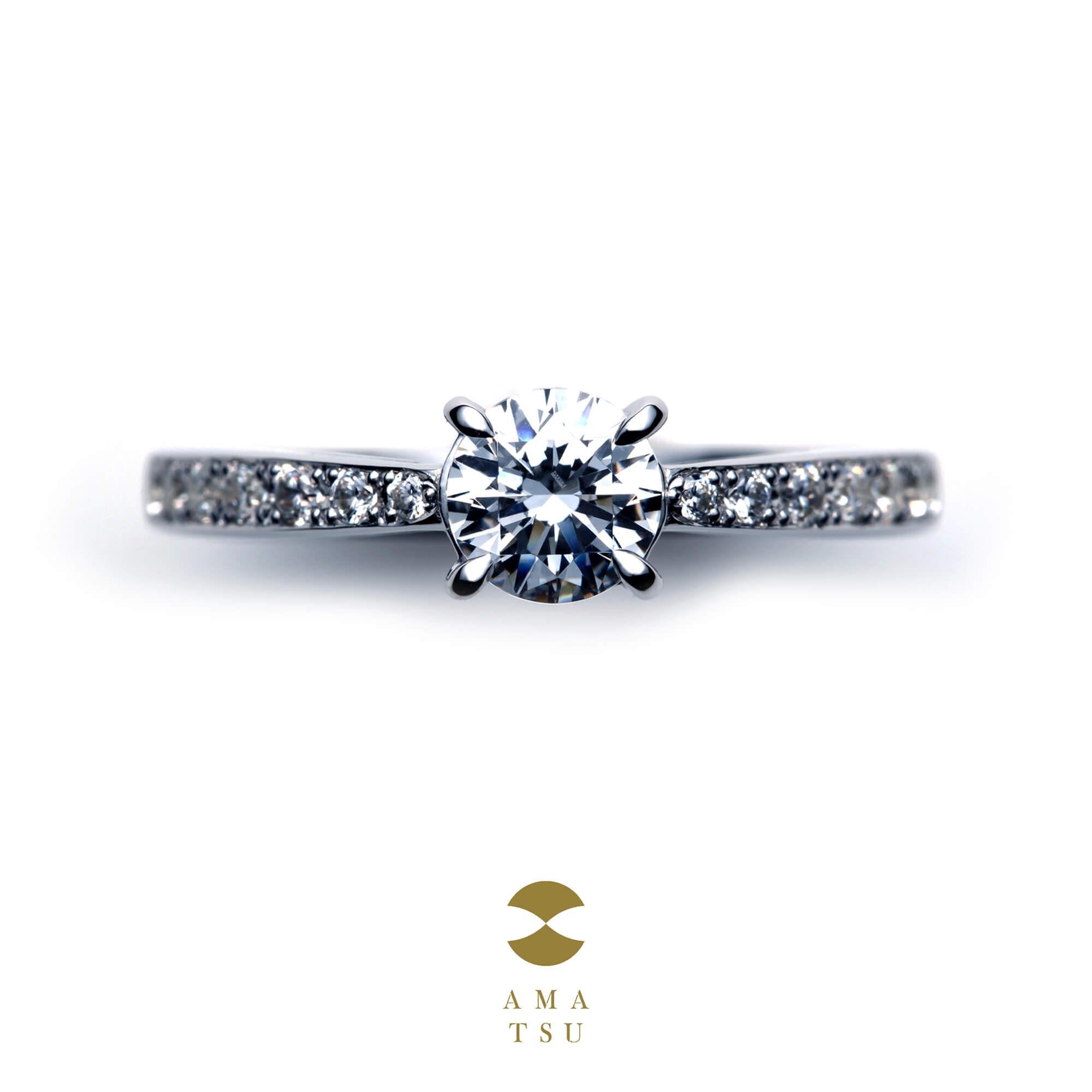 AMATSUアマツの婚約指輪エンゲージリングEngagementringのAMT–E–12/50の百momoモモ