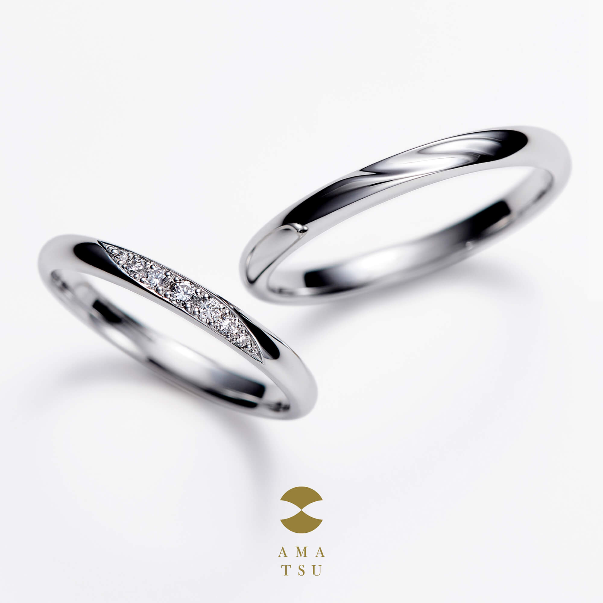 和風・和テイスト・和風ブランド・和ブランド・日本らしいブランドのAMATSUアマツの結婚指輪マリッジリングMarriageringのAMT–M–9LとAMT–M–9Mの宮miyaミヤ