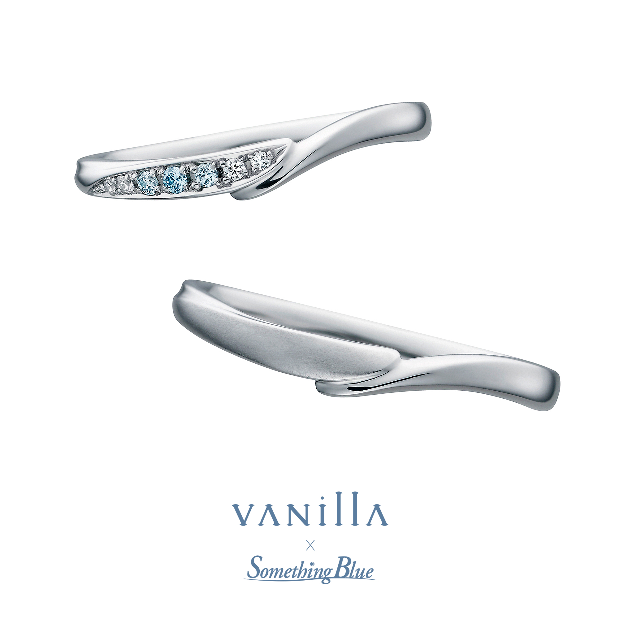 VANillA×SomethingBlueヴァニラ×サムシングブルーの結婚指輪マリッジリングMarriageringのCasablancaカサブランカのブルーダイヤモンドのアレンジ