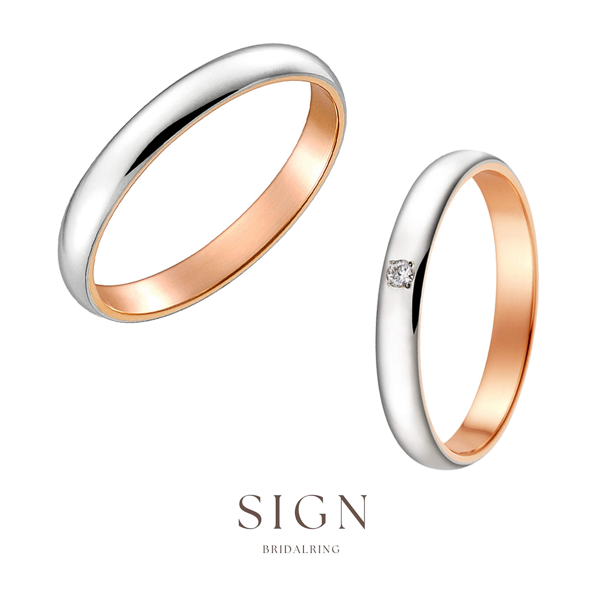 SIGNサインの結婚指輪マリッジリングMarriageringのYou&Meユーアンドミー